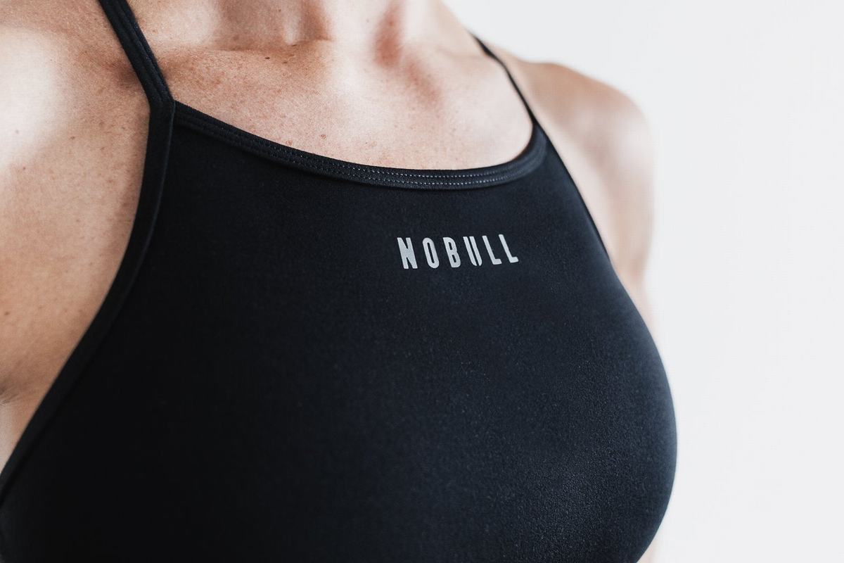 Nobull High-Neck Matte Women's Sports Bras Black | Australia (VD3872)